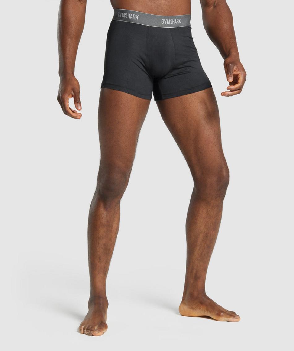 Boxer Gymshark Sports Tech Boxers 2pk Hombre Negras | CO 3908CTV